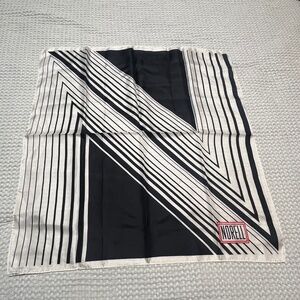 Iconic Norman Norell Black & White Signature Silk Scarf